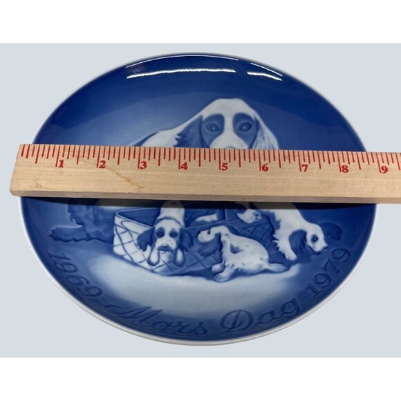 Bing & Grondahl 1969 1979 Mors Mothers Day Dog Pups Collector Plate 9879 Denmark - Picture 4 of 4